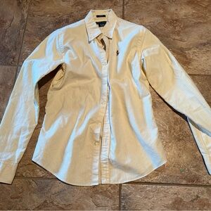 Women’s yellow Striped Shirt Ralph Lauren size 4 (xs)